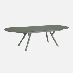 Conjunto mesa de jardín ovalada extensible de aluminio con 10 sillas