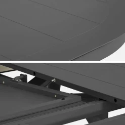 Conjunto mesa de jardín ovalada extensible de aluminio con 8 sillas