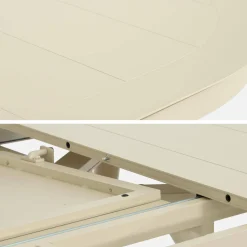 Conjunto mesa de jardín ovalada extensible de aluminio con 6 sillas