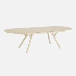 Conjunto mesa de jardín ovalada extensible de aluminio con 6 sillas