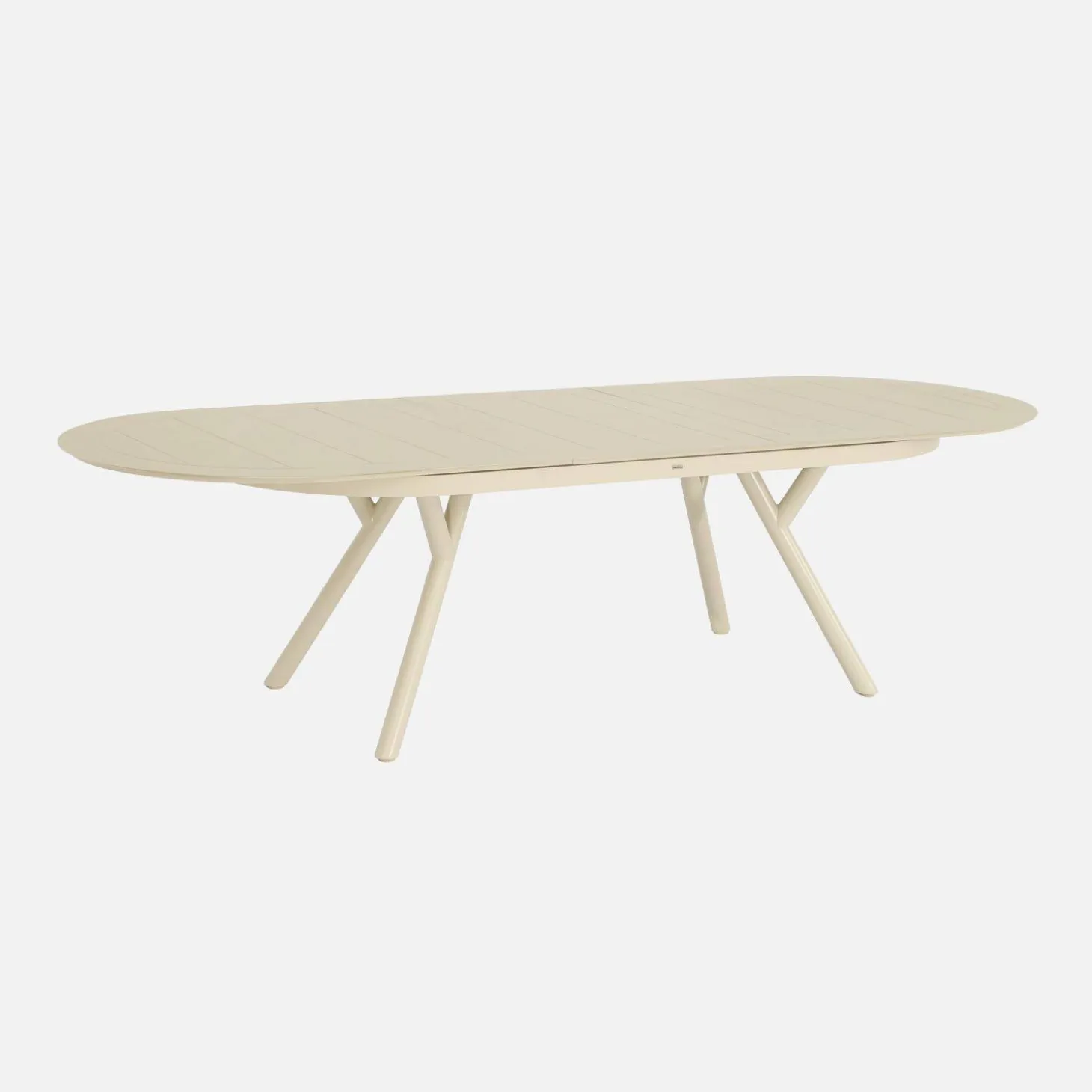 Conjunto mesa de jardín ovalada extensible de aluminio con 6 sillas
