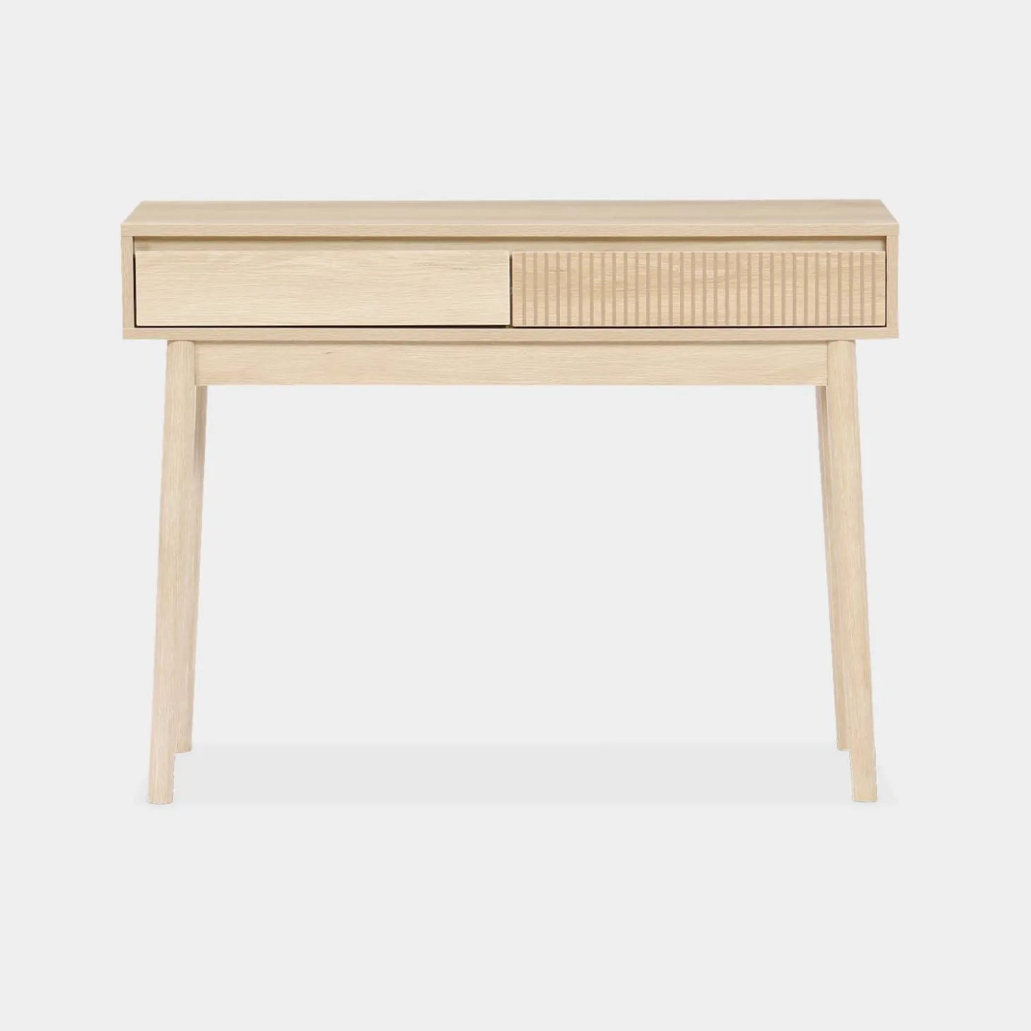 Consola con efecto madera de 2 cajones, 100cm