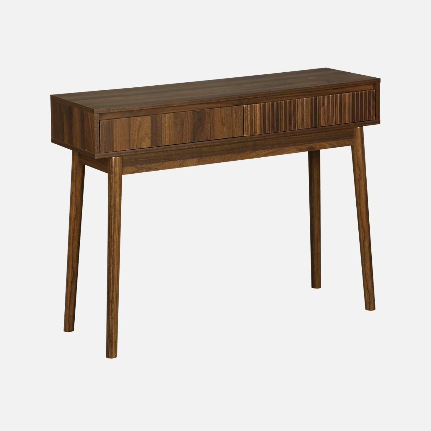 Consola con efecto madera de 2 cajones, 100cm