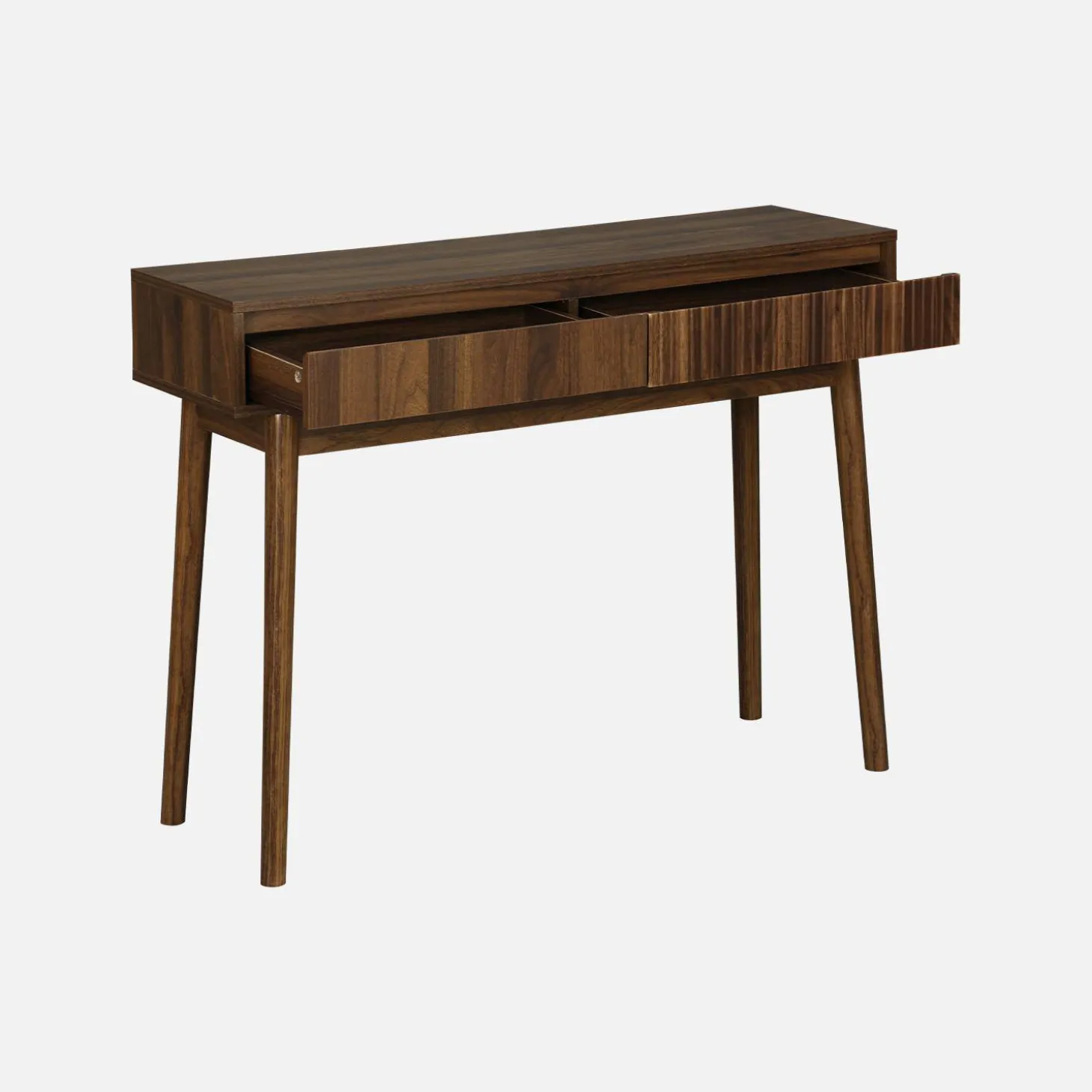 Consola con efecto madera de 2 cajones, 100cm