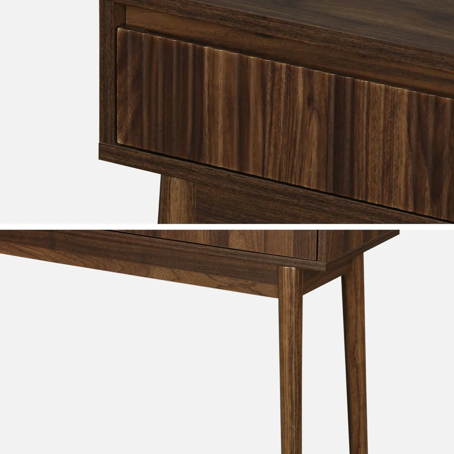 Consola con efecto madera de 2 cajones, 100cm
