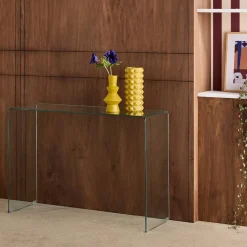 Consola de cristal, Glintz, templado, 110x35x75 cm