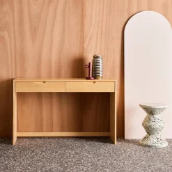 Consola de madera con 2 cajones, 120cm