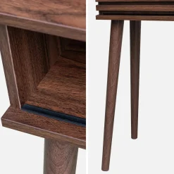 Consola escandinava efecto madera y puerta corredera, 100cm