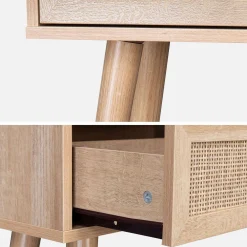 Consola estilo escandinavo de caña, 100cm