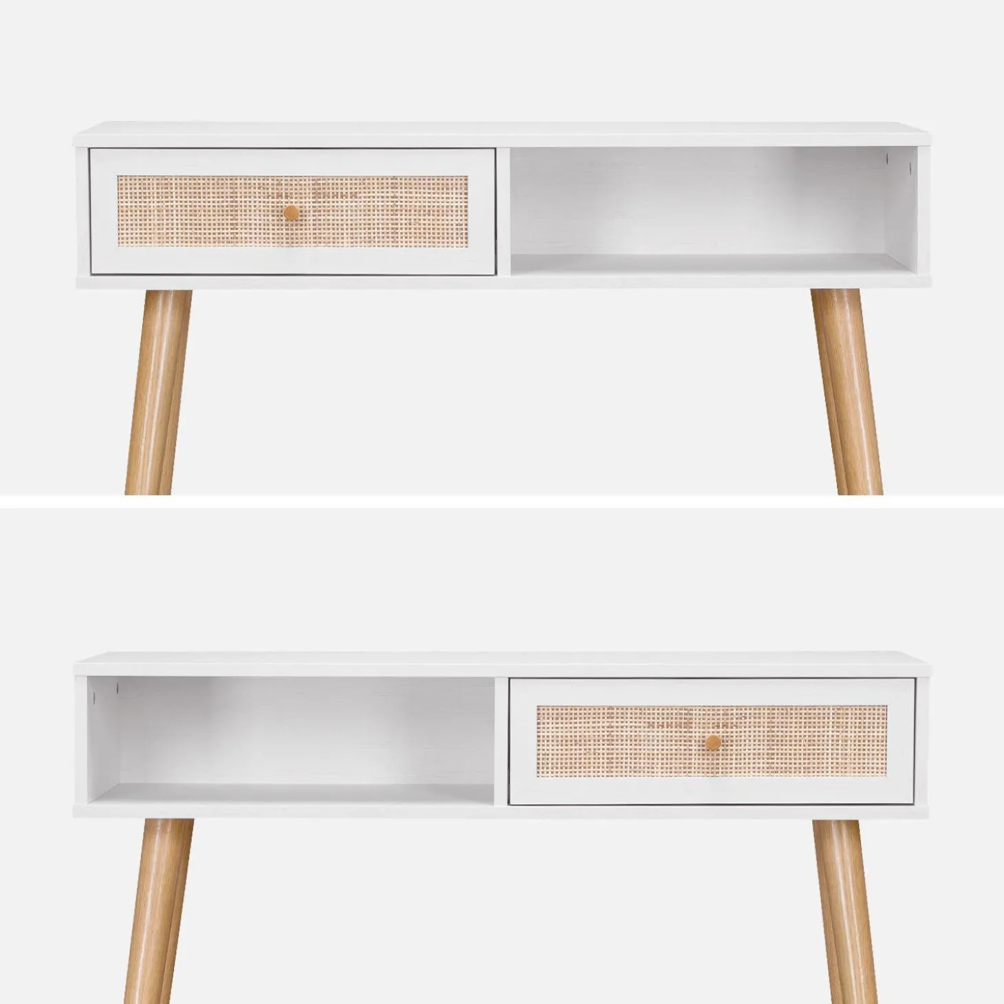 Consola estilo escandinavo de caña, 100cm