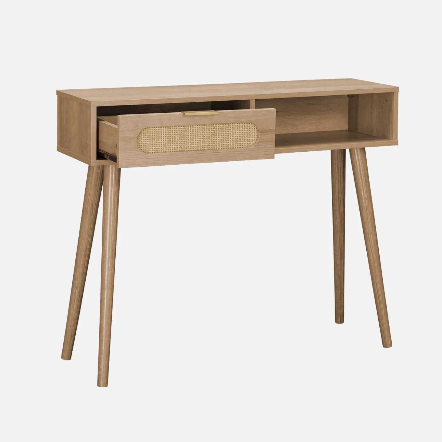 Consola estilo escandinavo con efecto madera, 100cm