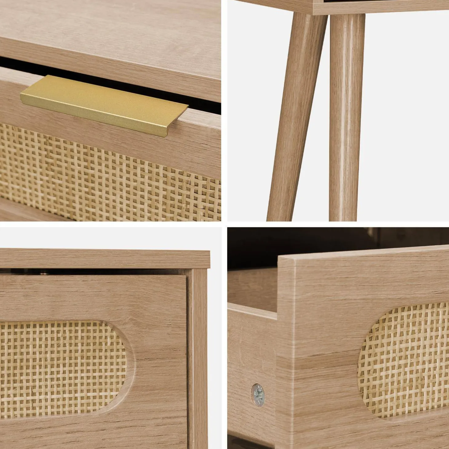 Consola estilo escandinavo con efecto madera, 100cm