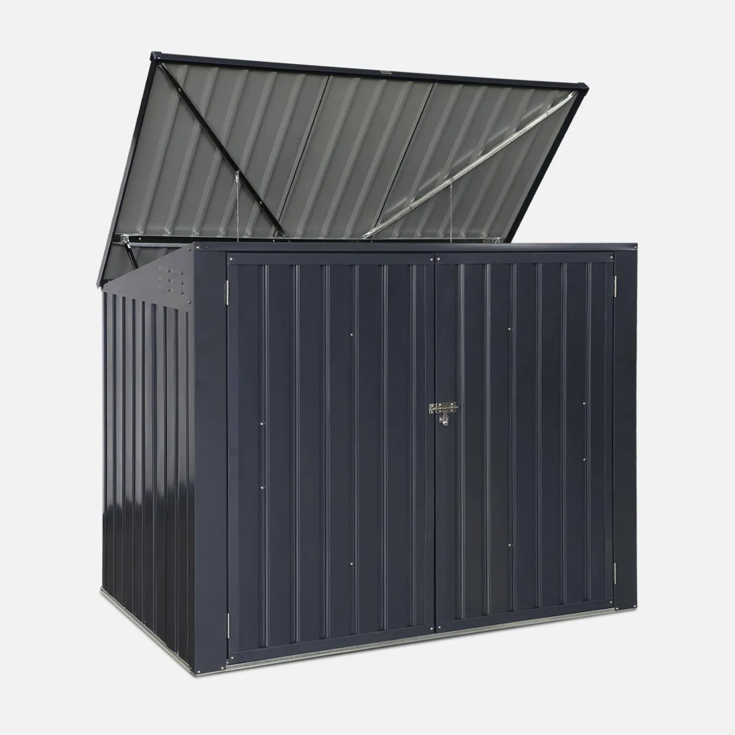 Contenedor de basura doble de acero galvanizado con 1,75m²
