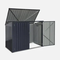 Contenedor de basura doble de acero galvanizado con 1,75m²