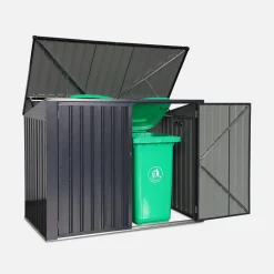 Contenedor de basura doble de acero galvanizado con 1,75m²