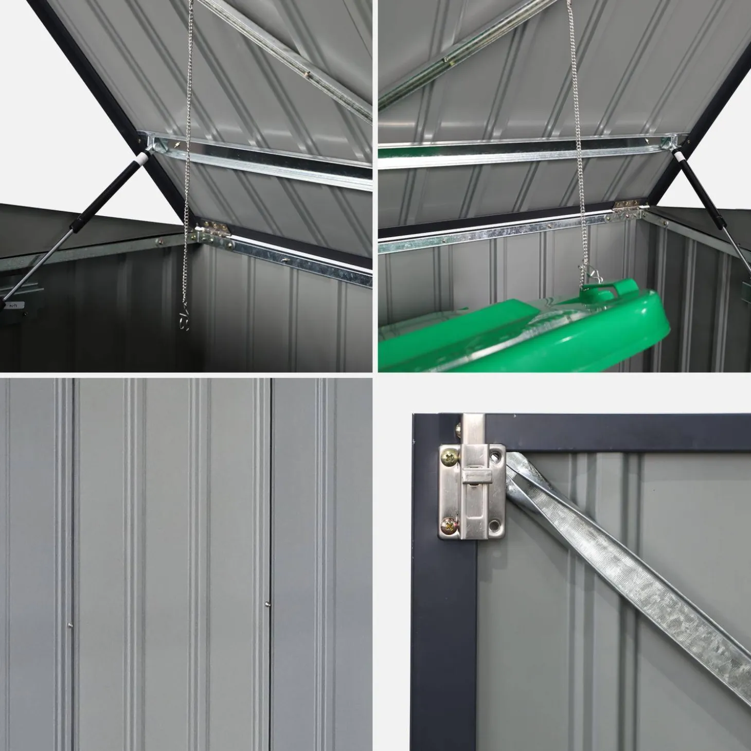 Contenedor de basura doble de acero galvanizado con 1,75m²