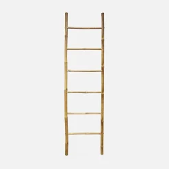 Escalera decorativa de bambú con 6 montantes