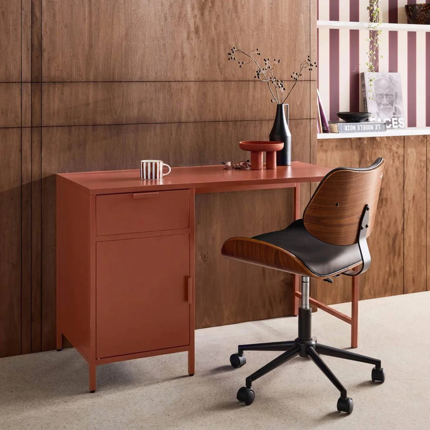 Escritorio de acero laminado, 1 cajón