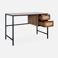 Escritorio de madera y caña