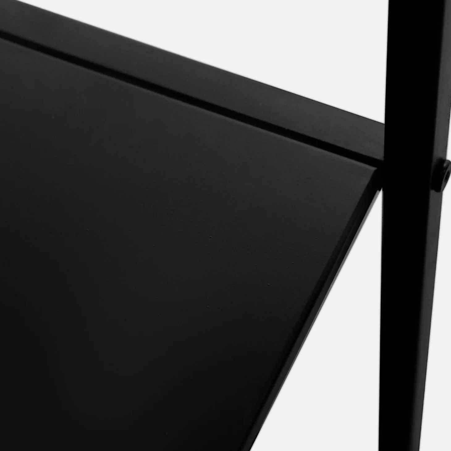 Escritorio de metal negro con 2 estanterías, 120cm