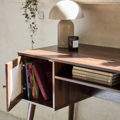 Escritorio decoración madera con 2 puertas