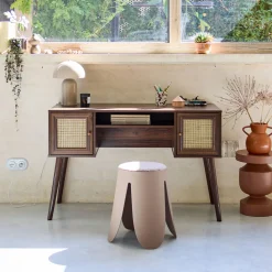 Escritorio decoración madera con 2 puertas