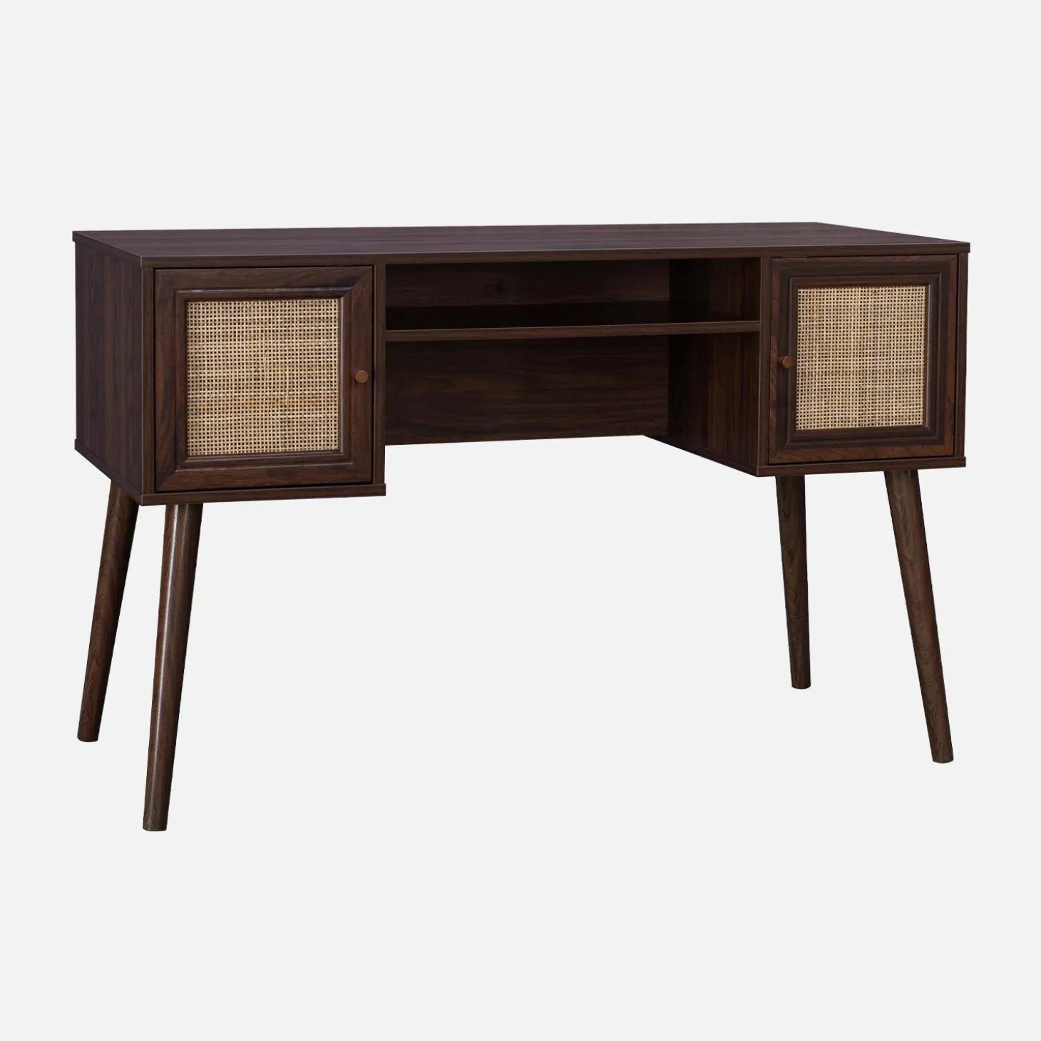 Escritorio decoración madera con 2 puertas