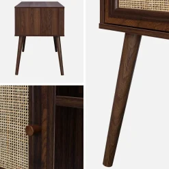 Escritorio decoración madera con 2 puertas
