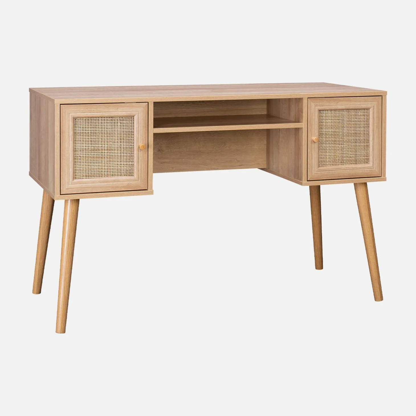 Escritorio decoración madera con 2 puertas