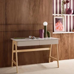 Escritorio decorativo de madera con 2 cajones, 120cm