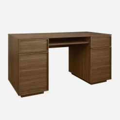 Escritorio efecto madera con 2 puertas y 2 cajones, 140cm