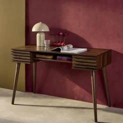 Escritorio efecto madera 2 cajones