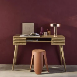 Escritorio efecto madera 2 cajones