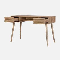 Escritorio efecto madera 2 cajones