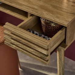 Escritorio efecto madera 2 cajones