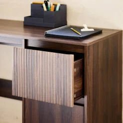 Escritorio escandinavo decoración madera 2 cajones