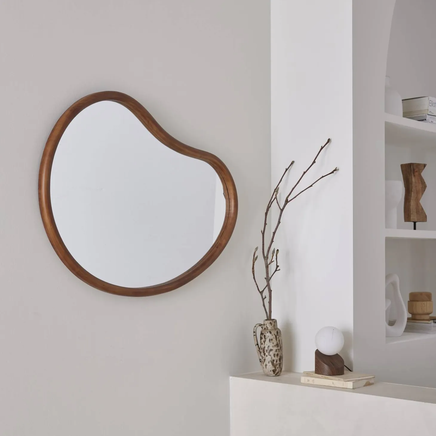 Espejo de madera de abeto decorativo de pared, 85cm
