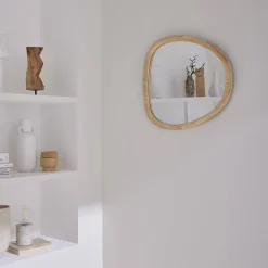 Espejo de madera de abeto decorativo de pared, 55cm