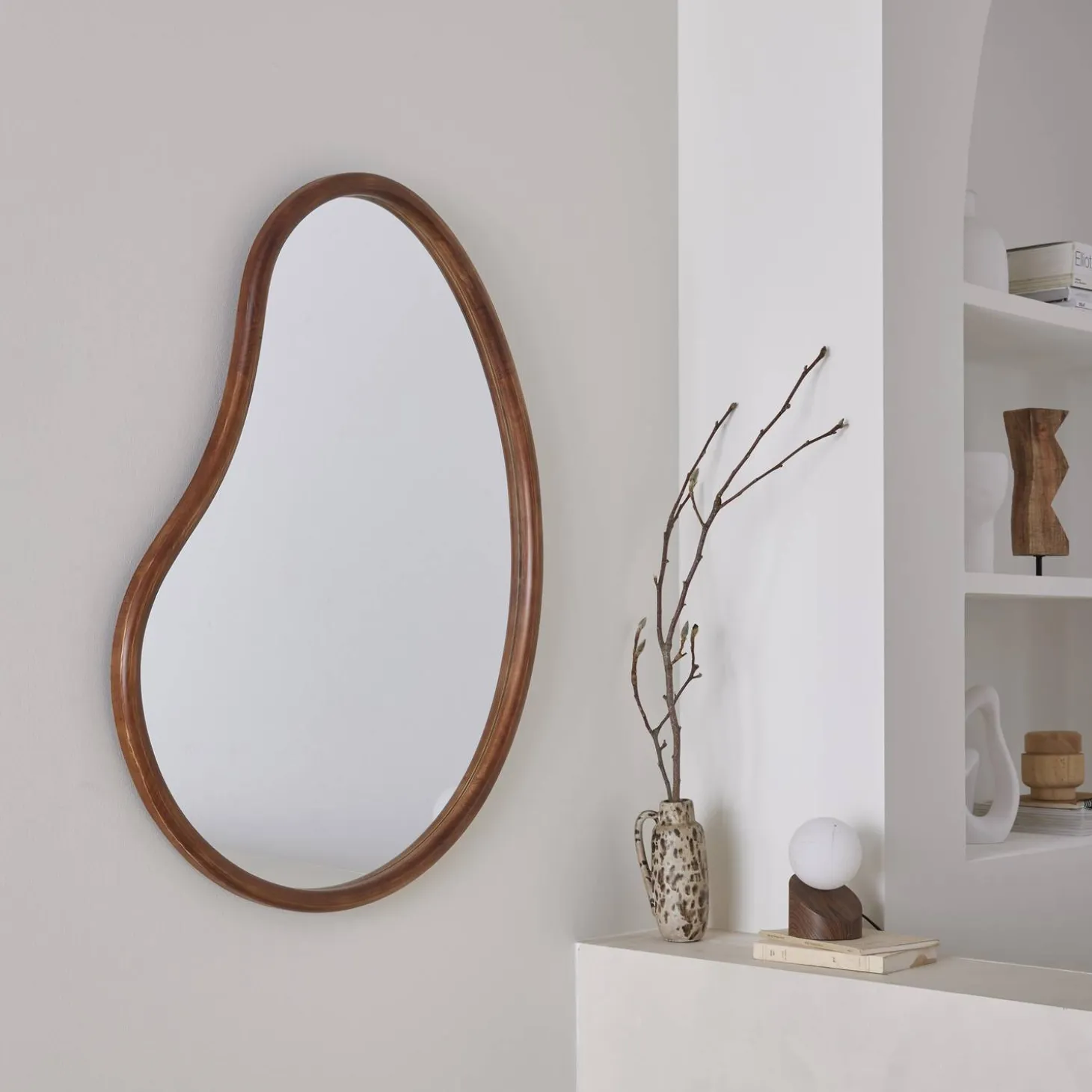 Espejo de madera de abeto decorativo de pared, 95cm