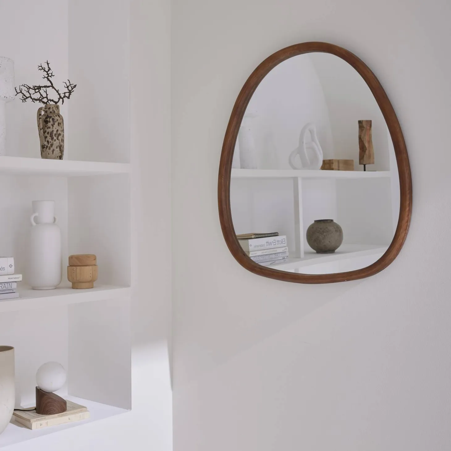 Espejo de madera de abeto decorativo de pared, 75cm