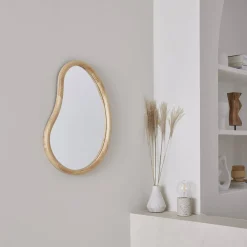 Espejo de madera de abeto decorativo de pared, 65cm