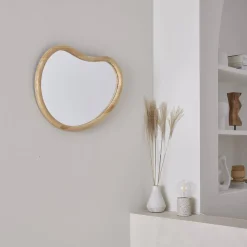 Espejo de madera de abeto decorativo de pared, 65cm