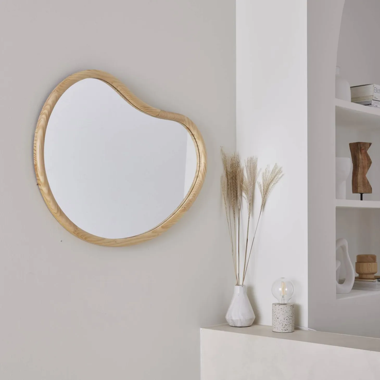 Espejo de madera de abeto decorativo de pared, 85cm