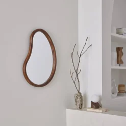 Espejo de madera de abeto decorativo de pared, 65cm