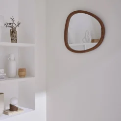 Espejo de madera de abeto decorativo de pared, 55cm