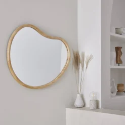 Espejo de madera de abeto decorativo de pared, 95cm