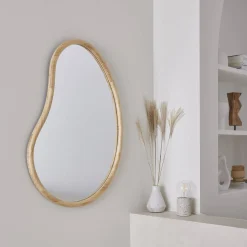 Espejo de madera de abeto decorativo de pared, 95cm