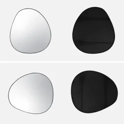 Espejo de metal negro con forma orgánica decorativo de pared