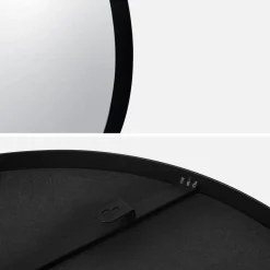 Espejo de metal negro con forma orgánica decorativo de pared
