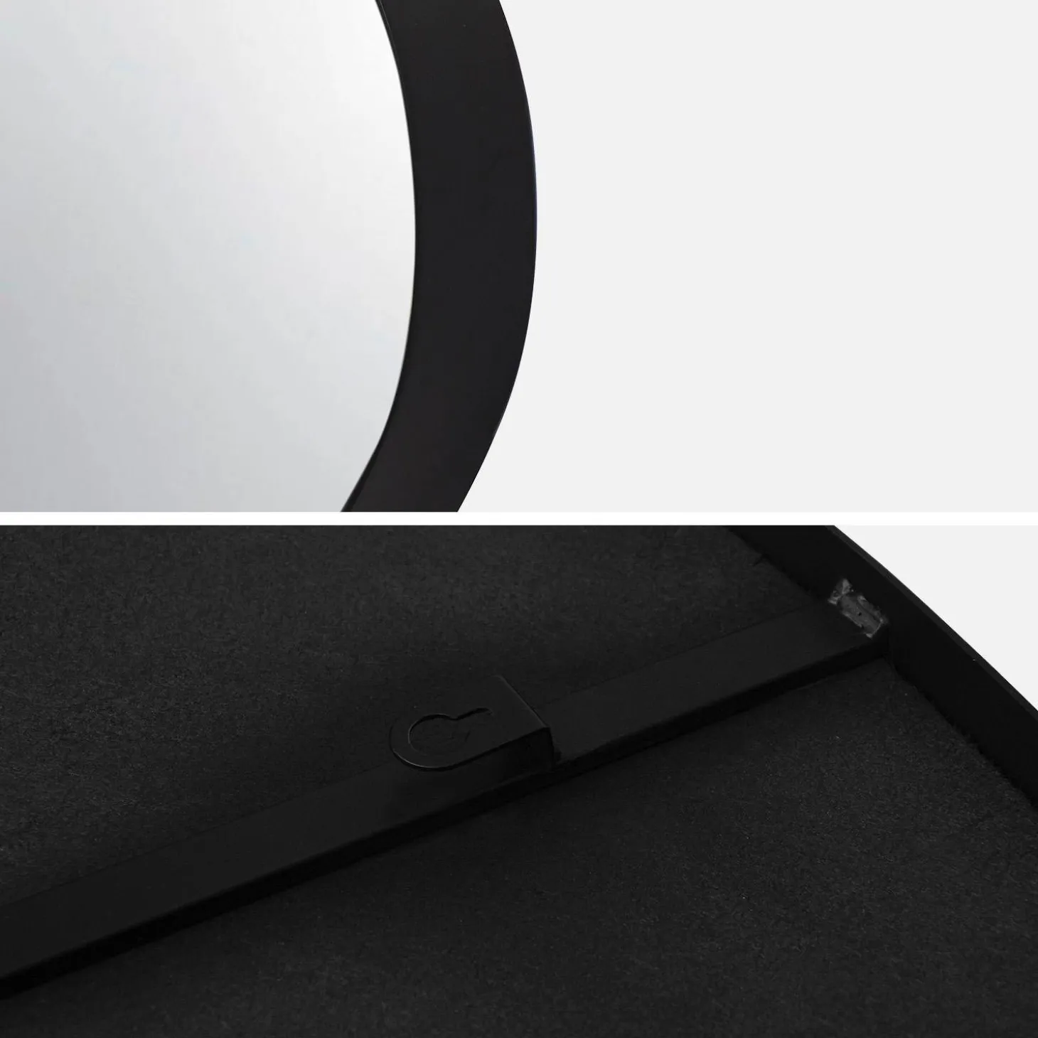 Espejo de metal negro con forma orgánica decorativo de pared